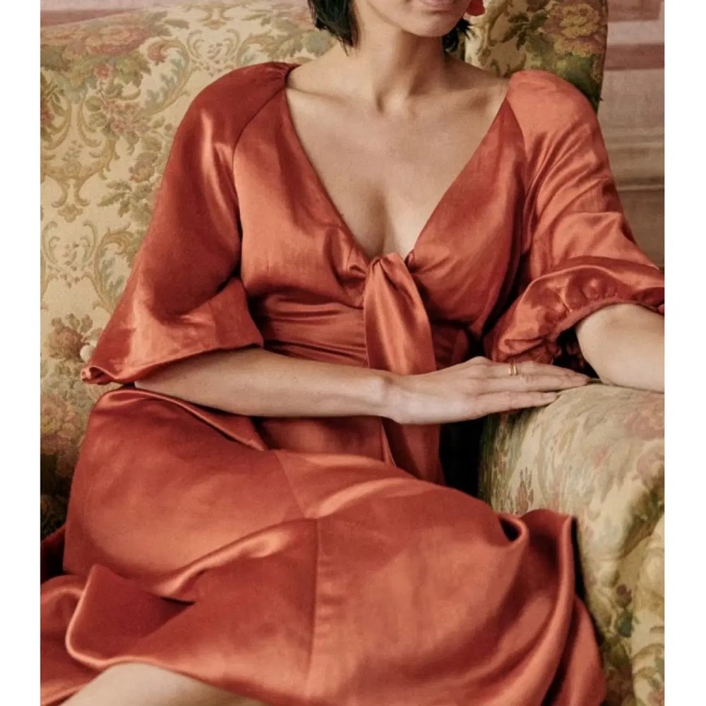Sezane Alma Dress Terracotta - Size 6